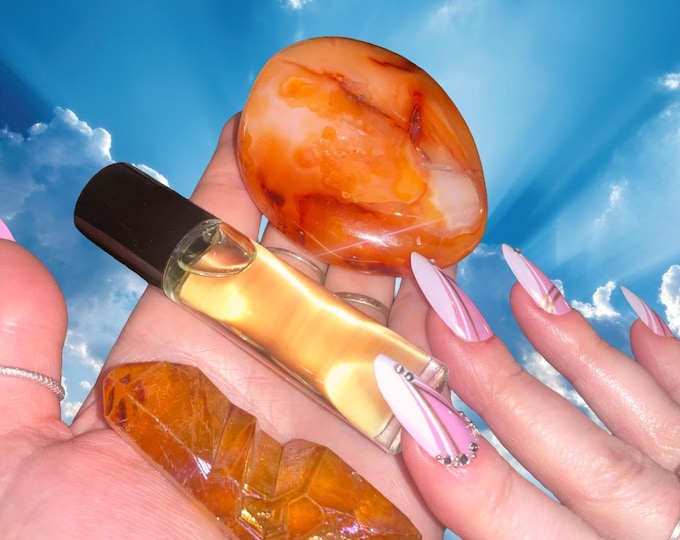 Citrus Alchemy Perfume Oil and Crystals ~ Crystal Goddess 888 Exclusive Multisensory Set ~ Combining Poetry, Scent and Crystals