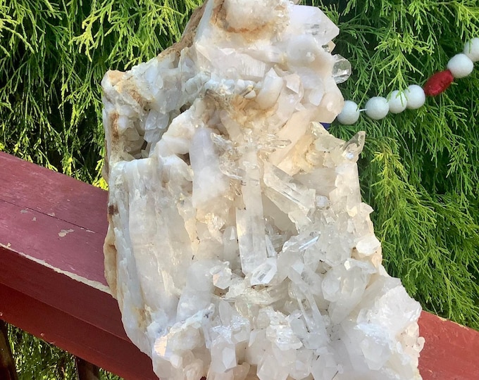 CLEARANCE! ~ Clear Quartz Crystal Cluster ~ Large 11 Lb. 12 oz. ~ 10" Long ~ Big Clear Points ~ Sparkling Inclusions ~