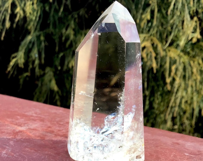 Clear Quartz BRAZILIAN Crystal Generator ~ 2.6 oz.~ 2 1/2" Tall ~ Silver Flash Inclusions ~ Incredible Transparency ~