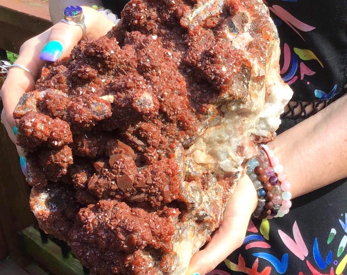CLEARANCE! ~ Moroccan Red Quartz Crystal Cluster - Large 12 lb. 10 oz. ~ 9" Long ~ Kundalini, Altar, Root Chakra, Reiki, Stunning Display
