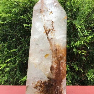 Clear Quartz Crystals Large 8 lb. 14 oz. Generator 11 Tall Golden Healer Sparkling Silver Inclusions Big Free-Standing Tower image 6