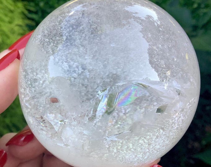 Clear Quartz Crystal Ball ~ 13 oz. ~ 2" Wide ~ Stunning Natural Home Decor ~ Office Display ~ Fast & Free Shipping, USA + Global Shipping ~