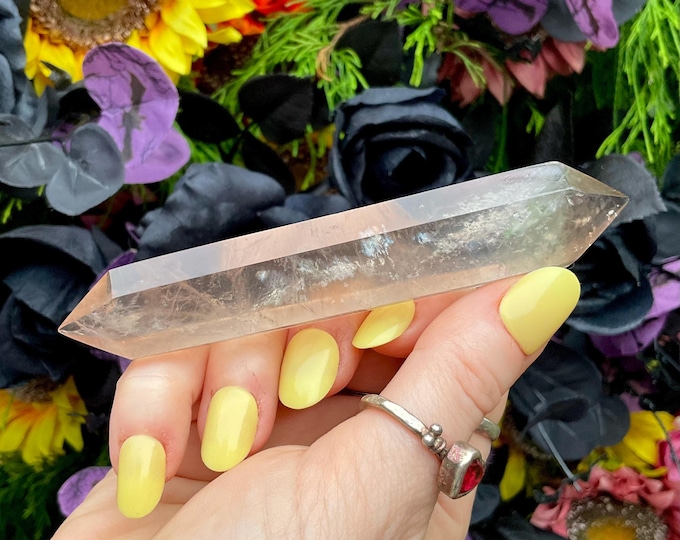 Clear Fluorite Double Terminated Wand ~ Large 2.6 oz. ~ 4" Long ~ Clear, Green, Purple ~ Fast & Free Shipping, USA + Global Shipping