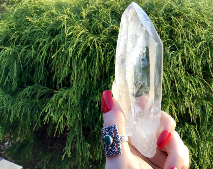 Himalayan Healing Clear Quartz Crystal Point ~ 9.4 oz. ~ 5 1/2" Long Wand ~ Ancient Striations ~ Sparkling Inclusions ~ Fast & Free Shipping