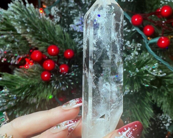 High Altitude Himalayan Clear Quartz Crystal Point ~ Large 3.4 oz. Wand ~ 4" Long ~ One of a kind Specimen ~ A+++ Museum Quality
