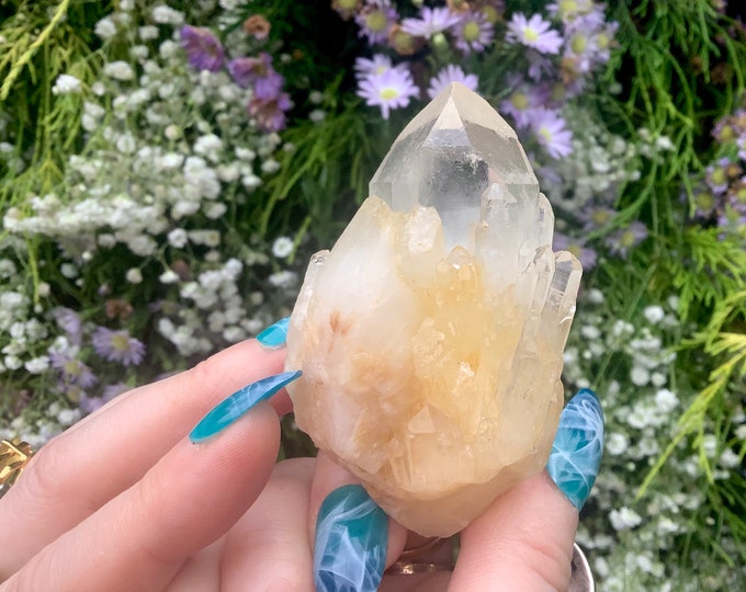 Golden Healer  Clear Quartz Elestial Crystal ~ 3.5 oz.  ~ 2 1/2" Long ~ Meditation, Handheld Size ~ Sparkling Inclusions ~ Fast Shipping