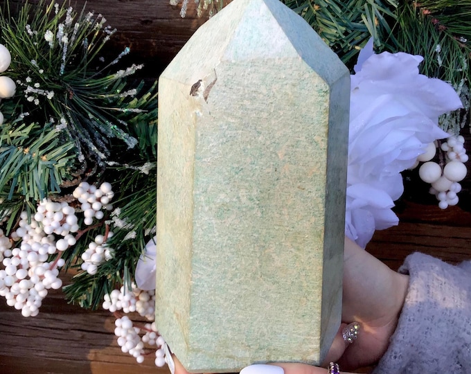 CLEARANCE! ~ Amazonite Crystal Generator ~ Large 4 Lb. 5 oz. ~ 7" Tall Polished Tower ~ Beautiful Mineral Specimen
