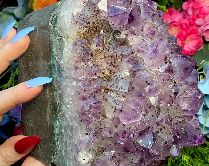 Amethyst Cacoxenite Crystal Cluster ~ 6 lb. 8 oz. ~ 6" Long ~ Rare Collector's Mineral Specimen Purple Points ~ Fast & Free Shipping