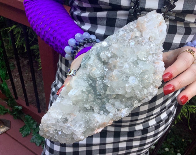 Apophyllite Crystal Cluster ~ Large 4 Lb. ~ 10" Long ~ Stunning Cubic Sparkling Clear Zeolite Specimen ~ Fast & Free Shipping, USA + Global