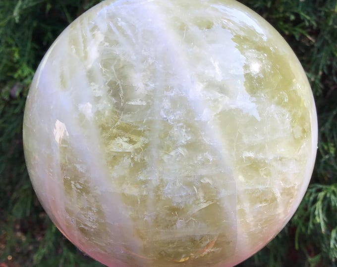 CLEARANCE! ~ Citrine Quartz Crystal Ball 3 lb. Large Polished Sphere ~ 3" Wide ~ Golden Inclusions ~ Free & Fast Shipping