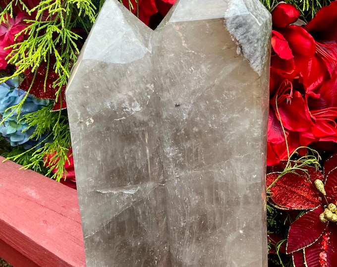 Smokey Citrine Twin Flame Crystal Generator ~ Large 10 Lb. 12 oz ~ 11" Tall ~ Golden Rutilated Inclusions ~ Feng Shui~ Fast & Free Shipping