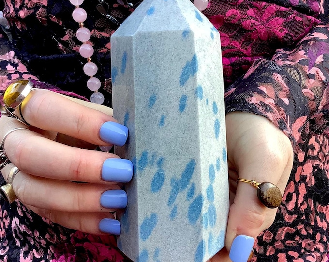 K2 Azurite in Granite Crystal Generator ~ Large 1 Lb. 13 oz. ~ 5" Tall ~ Sparkling Indigo Blue & Gray Colors ~ Fast and Free Shipping, USA ~