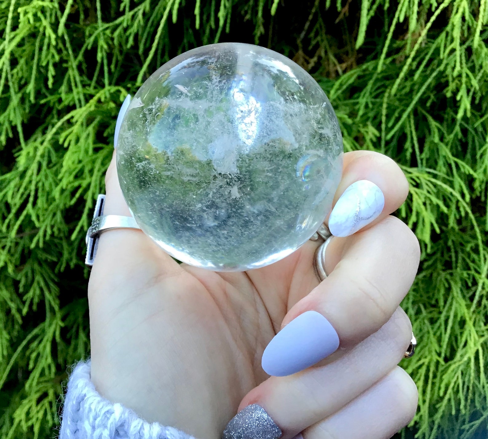 Crystal Ball Clear Quartz Large 9.7 Oz. Sphere 2 Wide Etsy
