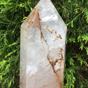 Clear Quartz Crystals Large 8 lb. 14 oz. Generator 11 Tall Golden Healer Sparkling Silver Inclusions Big Free-Standing Tower image 9