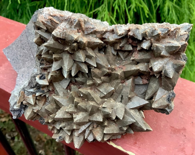 Cave Calcite Crystal Cluster ~ Large 1 Lb. 6 oz. ~ 5" Long ~ Natural Display Mineral on Matrix ~ Sparkling Points ~ Fast & Free Shipping