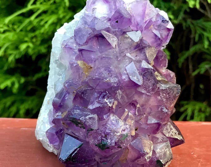CLEARANCE ~ Amethyst Crystal Cluster ~ 7.4 oz. ~ 2" Tall ~ Reiki Display ~ Beautiful Purple Points