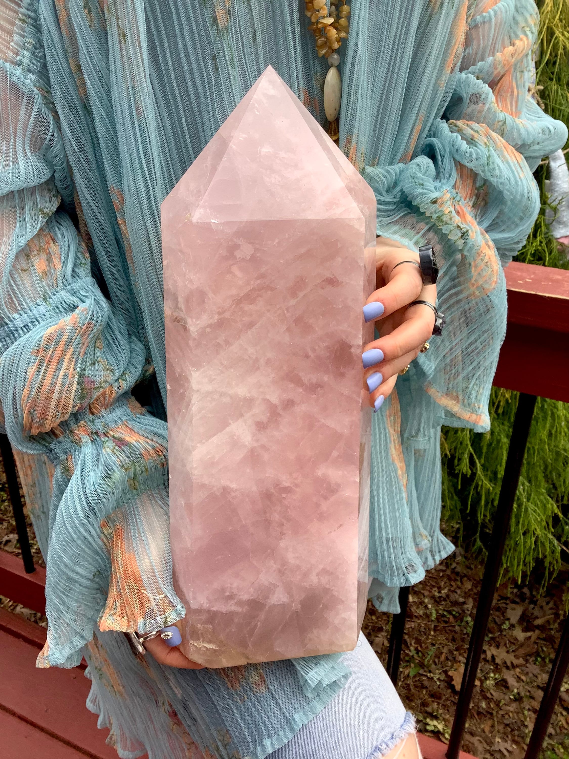 Rose Quartz Crystal Generator ~ Large 18 Lb. 6 Oz. ~ 16