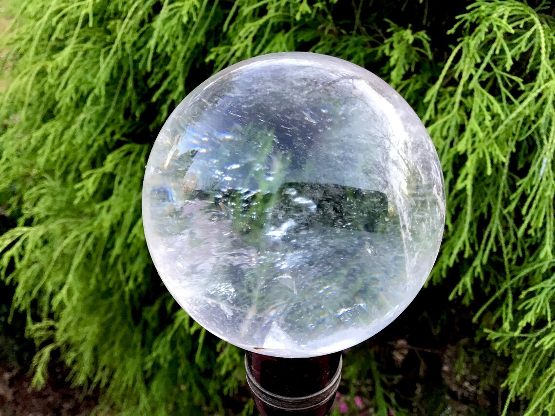 Quartz Crystal Ball Large 13 oz. Polished Ultra Clear Sphere Etsy