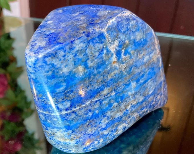 CLEARANCE! ~ Lapis Lazuli Freeform Crystal ~ Large 12 oz. ~ 3" Long ~ Sparkling Deep Blue Color Stone ~ Reiki, Altar Display ~
