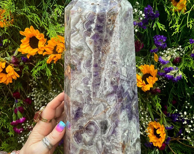 CLEARANCE! ~ Amethyst Crystal Generator ~ Large 13 lb. ~ 12" Tall ~ Crown Chakra Altar Display, Reiki Decor, Feng Shui