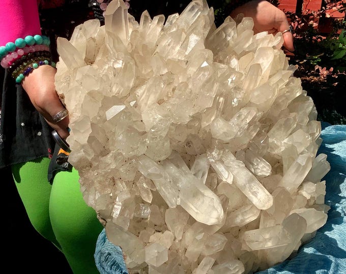Massive 51 Lb. Frosted Clear Quartz Crystal Cluster ~ 16" Long ~ Sparkling Long Points, Natural Healing Home Decor ~ Fast & Free Shipping ~