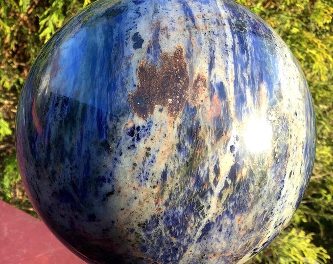 CLEARANCE! ~ Sodalite Crystal Ball ~ Large 5 Lb. 11 oz. ~ 5" Wide ~ Royal Blue Polished Sphere ~Reiki, Altar, Feng Shui, Meditation