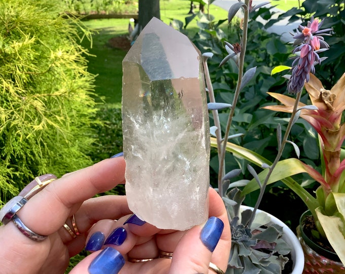 Clear Quartz Crystal ~ 10 oz. - 4 1/2" Long ~ Large Lemurian Clear Point ~ Meditation, Reiki, Altar ~ Fast & Free Shipping