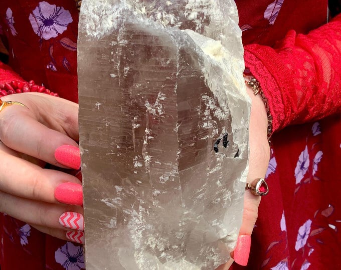 Nirvana Quartz Crystal Cluster ~ 4 lb. 11 oz. ~ 8" Long ~ Himalayan, Glacial, Ice ~ Sparkling Inclusions, Ancient Striations