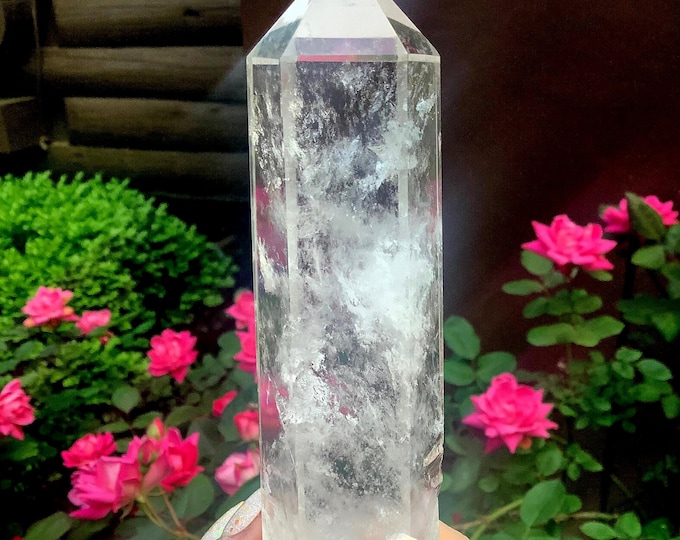 High Altitude Himalayan Clear Quartz Crystal Wand ~ Large 8 oz. ~ 5" Long ~ Museum Quality ~ Water Clear, Sparkling Inclusions ~ Super Rare