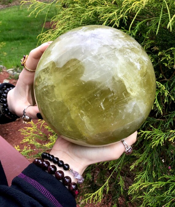 Citrine Quartz Large 11 Lb 10 Oz Crystal Ball 6 Wide Etsy