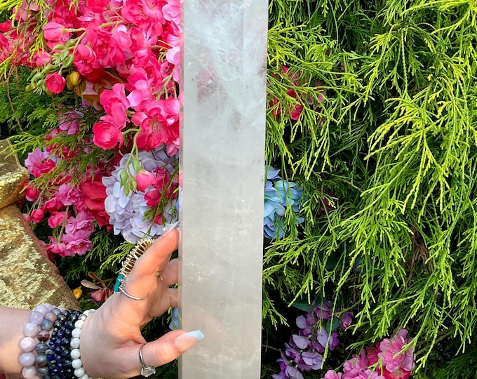 Clear Quartz Crystal Generator ~ Large 6 Lb. 8 oz. ~ 17" Tall ~ Stunning Natural Home Decor ~ Fast & Free Shipping, USA + Global Shipping ~