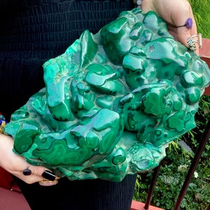 Malachite Freeform Crystal Cluster ~ Large 20 Lb. ~ 12&quot; Long ~ Swirling Bullseye Patterns ~ Polished Green Mineral Display ~ Fast Shipping ~