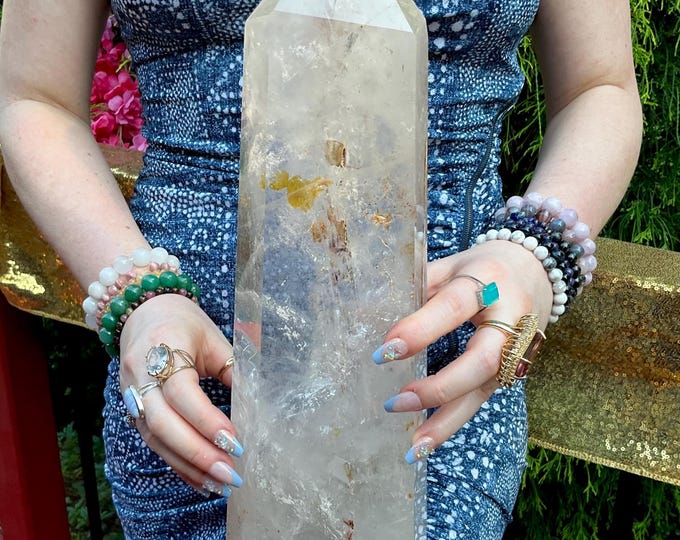 Ultra Clear Quartz Crystal Generator ~ Large 9 lb. 7 oz. ~ 15" Tall ~ Breathtaking Clarity ~ Highest Quality ~ Fast & Free Shipping, U.S.A.