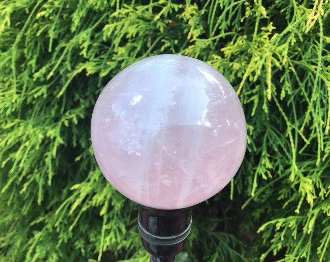 Rose Quartz Crystal Ball ~ 11.8 oz. ~ 2" Wide ~ Sparkling Inclusions, Heart Chakra, Love, Gift ~ Fast & Free Shipping, USA + Global Shipping