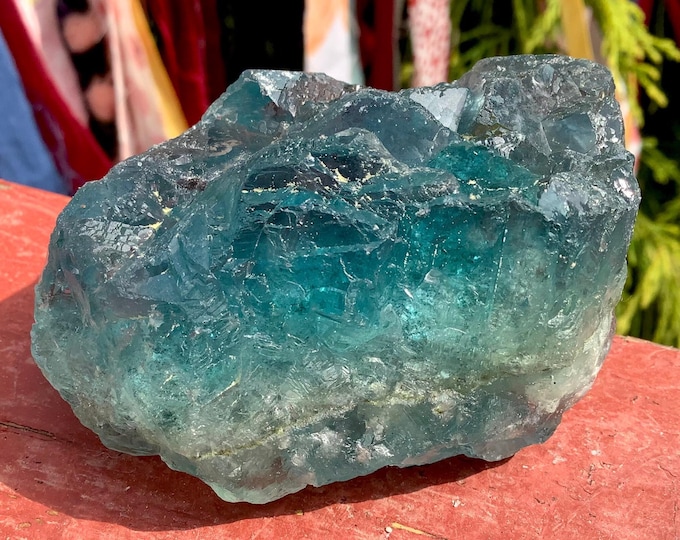 Blue Fluorite Crystal Cluster ~ 5 oz. ~ 2" Long ~ Deep Ocean Blue Color ~ Rare, Third Eye Chakra Crystal