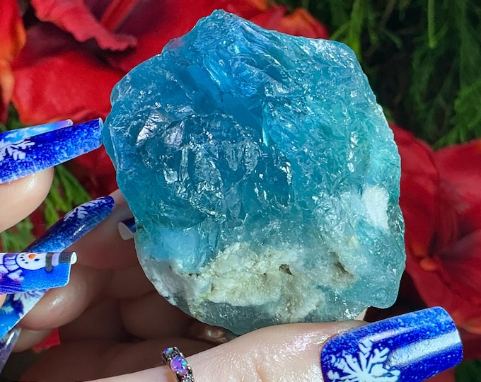 Blue Fluorite Crystal Cluster ~ 4 1/2 oz. ~ 3" Long ~Translucent Cubic Formation