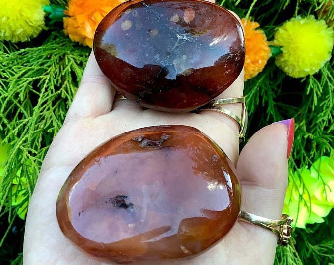 Carnelian Agate Duo of 2 Freeform Crystals ~ 9 oz. ~ Stunning Orange, Red & White Colors ~ Perfect for Gift Giving ~ Fast Shipping from USA