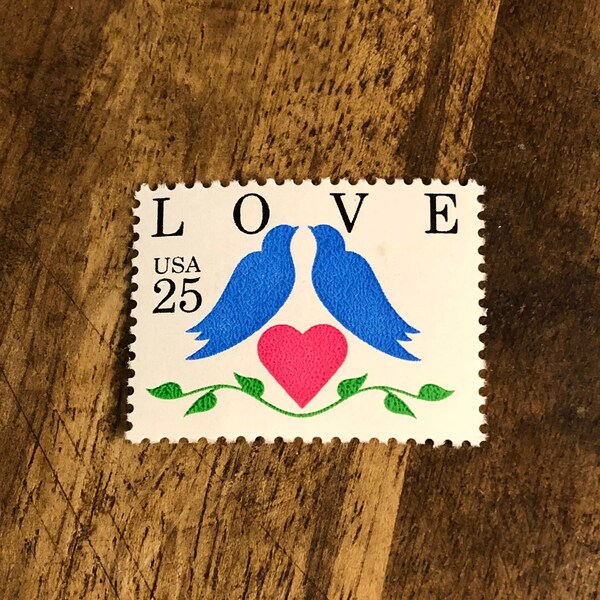 Lovebirds Stamp Etsy