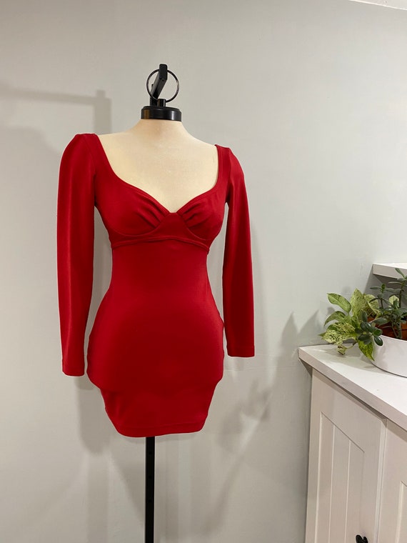Red Backless Bodycon Dress
