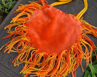 Sun Pouch, orange embroidered