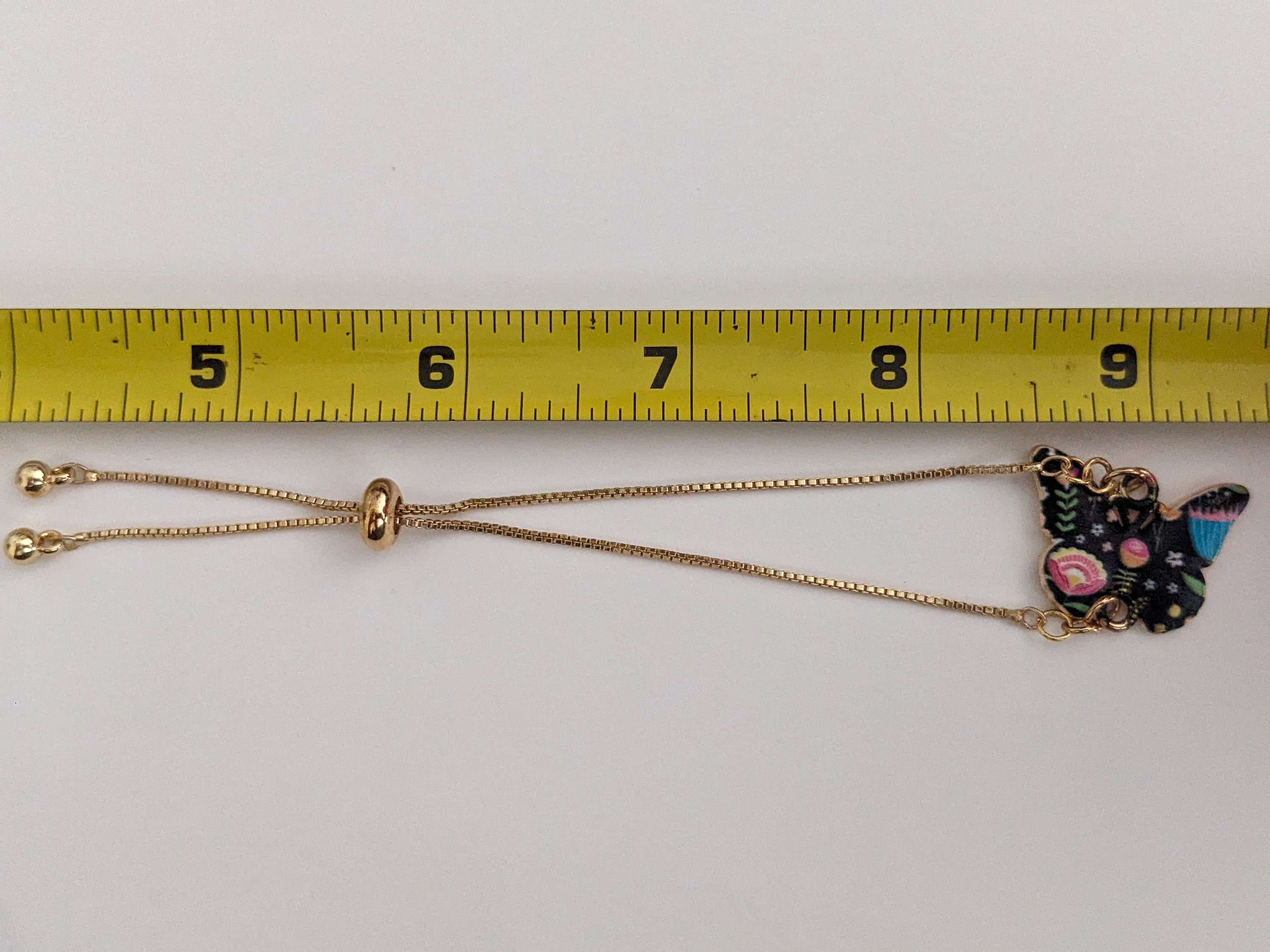 Gold and Black Butterfly Printed Charm Bolo Bracelet - Etsy Gold & Black Butterfly Charm Stacked Bracelet Set - Women Jewelry main image 0
