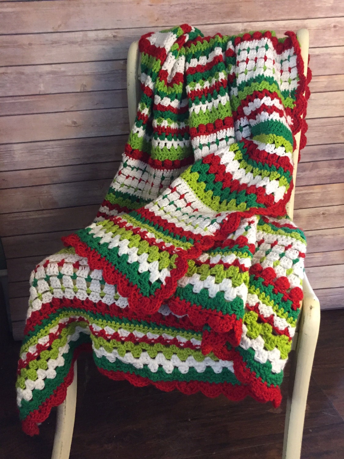 Holly jolly crochet christmas afghan pattern etsy