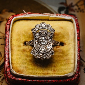 Antique 0.93 Carat Diamond Engagement Ring, Alternative Platinum Band, Anniversary Jewelry Gift Idea, GEM LAB REPORT