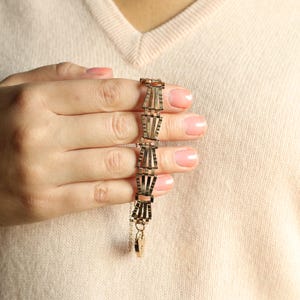 Padlock Bracelet: Vintage Fancy Link Chain Bracelet with Heart Padlock