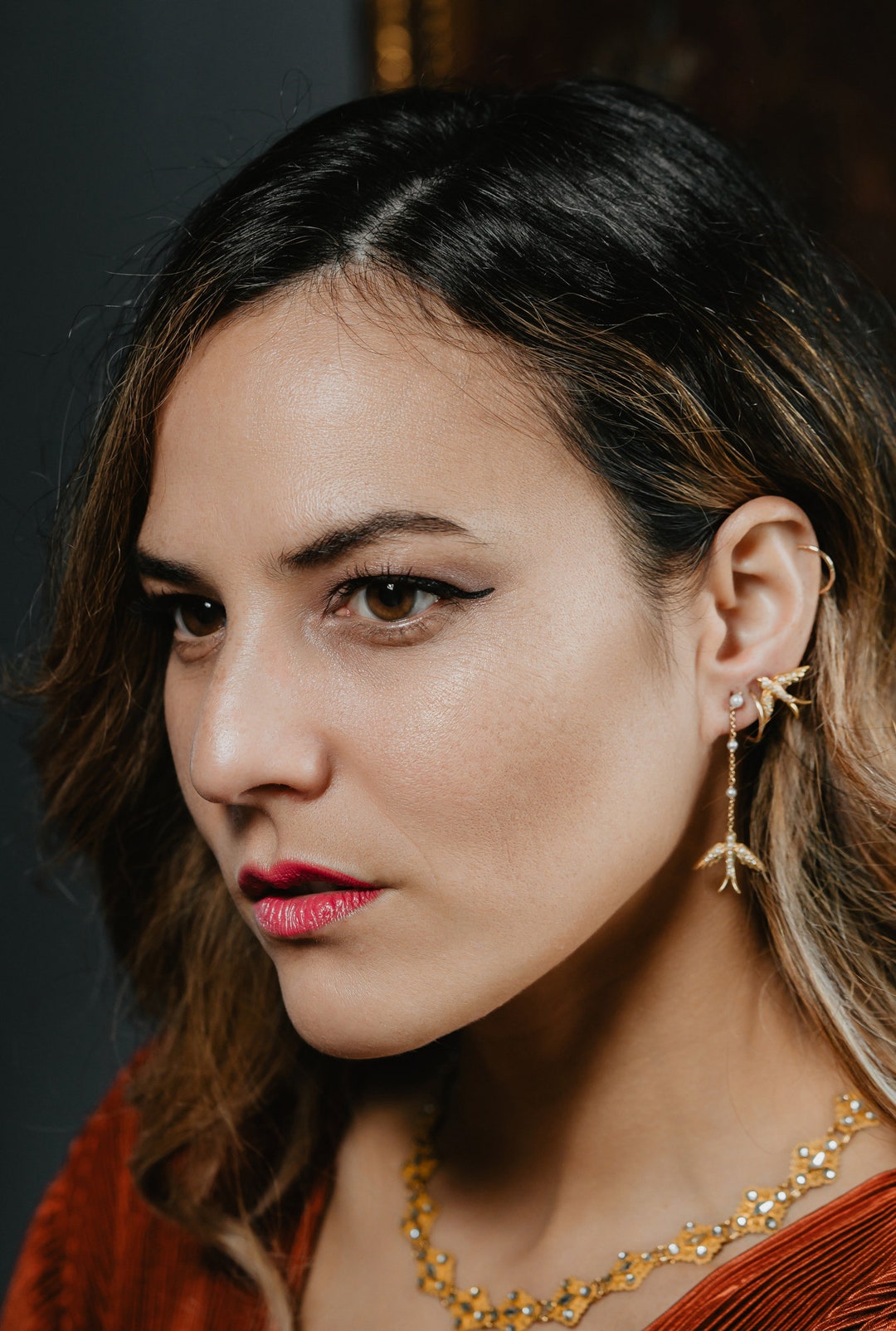 585 boucles doreilles Gold Bird Stud boucles doreilles Etsy France