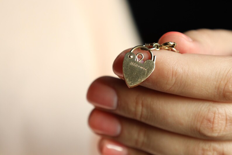 Padlock Bracelet: Vintage Fancy Link Chain Bracelet with Heart Padlock