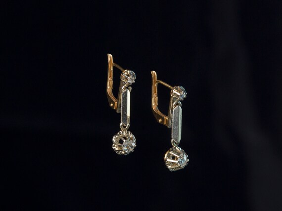 Antique Edwardian Diamond Earrings, French Antique