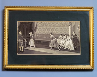 Tapiz antiguo, decoración interior francesa: Neyret Freres según el artista Alonso-Pérez
