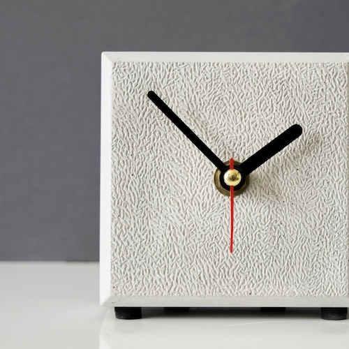 Concrete Table Clock Square Home Office Décor Silent Mechanism Etsy