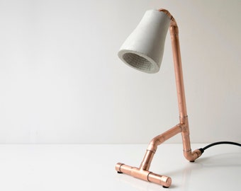 Copper & Concrete Lamp Industrial BespokeVintageRetro3 sizes available 